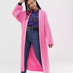Collusion chunky knit longline open cardigan